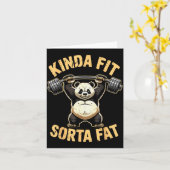 Kinda Fit Sorta Fat - Funny Gym Panda Weightliftin Karte (Gelbe Blume)