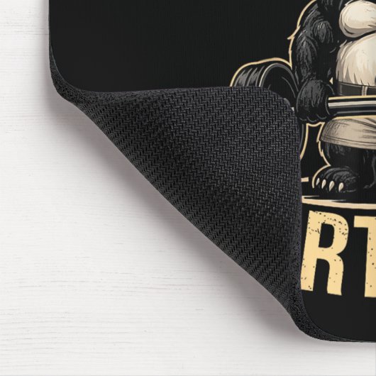 Kinda Fit Sorta Fat - Funny Gym Panda Weightliftin Mousepad (Ecke)