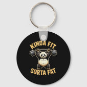 Kinda Fit Sorta Fat - Funny Gym Panda Weightliftin Schlüsselanhänger (Vorderseite)