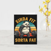 Kinda Fit Sorta Fat Funny Gym Panda Weightlifting  Karte (Gelbe Blume)