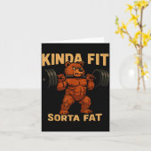 Kinda Fit Sorta Fat Strong Cartoon Bear Gym Funny  Karte (Gelbe Blume)