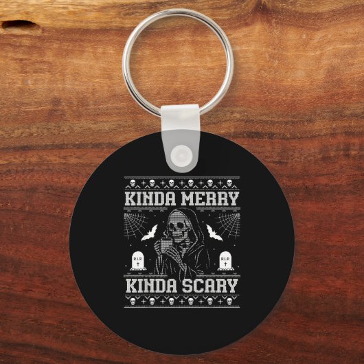 Kinda Merry Kinda Y Alt Goth Ugly Christmas Sweate Schlüsselanhänger (Vorderseite)