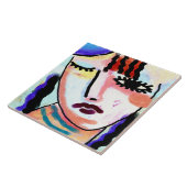 Kinda Sad Abstraktes digitales Portrait einer Frau Fliese (Seite)