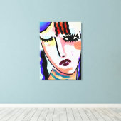 Kinda Sad Abstraktes digitales Portrait einer Frau Leinwanddruck (Insitu (Holzboden))