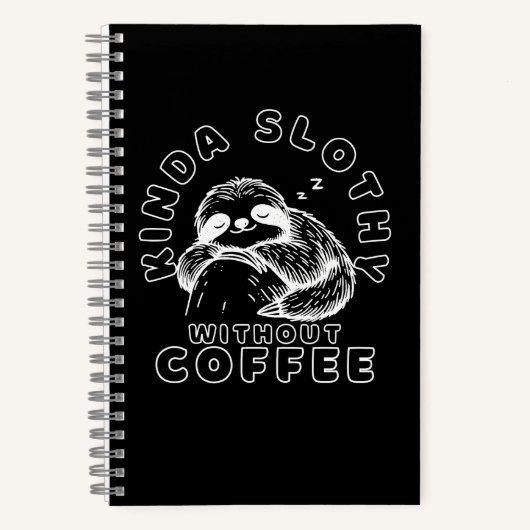 Kinda Slothy Ohne Kaffee Funny Sleeping Sloth Notizblock (Vorderseite)