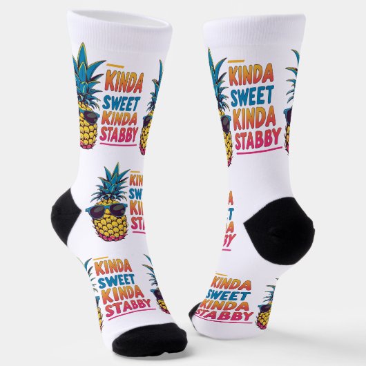 Kinda Sweet Kinda Stabby Ananas Socken (Gewinkelt)