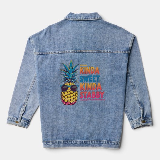 Kinda Sweet Kinda Stabby Pineaple Jeansjacke (Rückseite)
