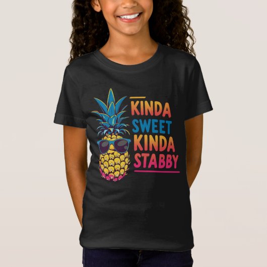Kinda Sweet Kinda Stabby Pineaple Kids T-Shirt (Vorderseite)