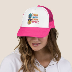 Kinda Sweet Kinda Stabby Pineapple Trucker Hat Truckerkappe