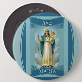 KINDAVE MARIA JUNGFRAU-MARYS CHRISTUS rosenbeet Button (Vorne & Hinten)