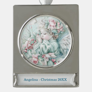 Kindbild - Pastell-Weihnachtsschmuck Banner-Ornament Silber
