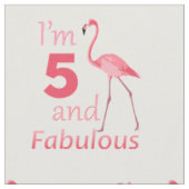 Kinder5. Geburtstags-niedlicher rosa Flamingo Stoff (Nahaufnahme)