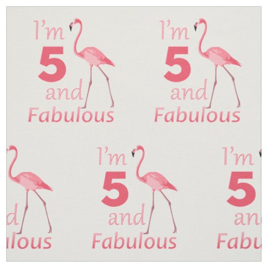 Kinder5. Geburtstags-niedlicher rosa Flamingo Stoff (Muster)