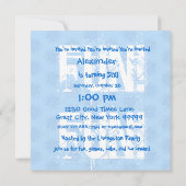 Kinder6. Geburtstag 6-Jährige rote blaue Sterne Einladung (Rückseite)