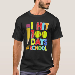 Kinder 100. Schultag Baseball I Hit 100 Tage O T-Shirt