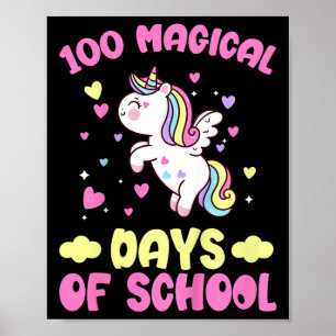 Kinder 100. Schultag Mädchen 100 magische Tage Poster