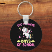 Kinder 100. Schultag Mädchen 100 magische Tage Schlüsselanhänger (Vorderseite)