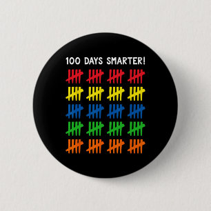 Kinder 100 Schultage 100 Tally Marks Button