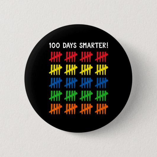 Kinder 100 Schultage 100 Tally Marks Button (Vorderseite)