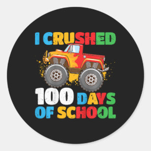 Kinder 100. Tag der Schule Jungen, die ich zerbrac Runder Aufkleber