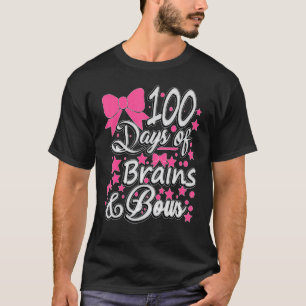 Kinder 100 Tage Gehirn und Bögen, Mädchen 100. Tag T-Shirt
