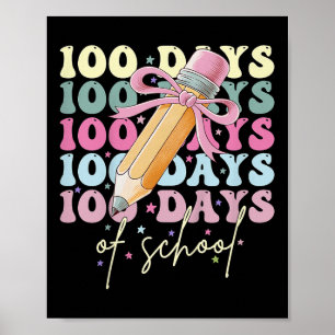 Kinder 100 Tage Schule Mädchen Coquette Bow 100th Poster
