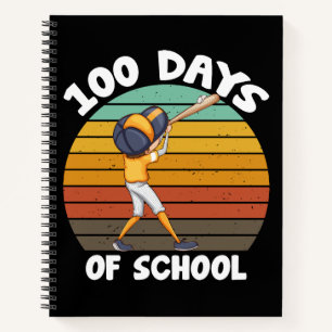 Kinder 100 Tage Schuljunge 100 Tage Baseball Notizblock