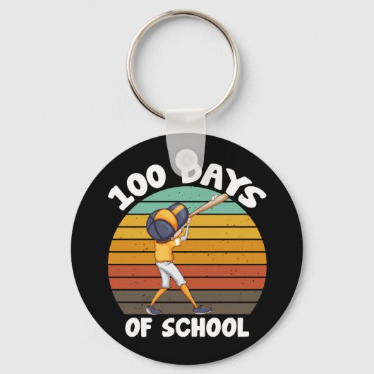 Kinder 100 Tage Schuljunge 100 Tage Baseball Schlüsselanhänger (Vorderseite)
