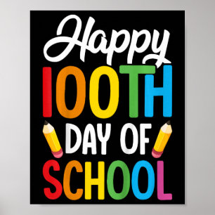 Kinder 100 Tage Schullehrer Kinder Mädchen Jungen Poster