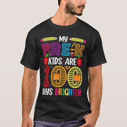 Kinder 100 Tage Schullehrer T-Shirt (Vorderseite)