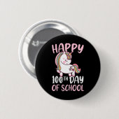 Kinder 100 Tage Schulmädchen glücklich 100. Button (Vorne & Hinten)