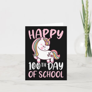 Kinder 100 Tage Schulmädchen glücklich 100. Karte
