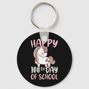 Kinder 100 Tage Schulmädchen glücklich 100. Schlüsselanhänger