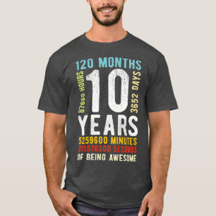 Kinder 10. Geburtstag 10 Jahre alt Vintager Retro  T-Shirt