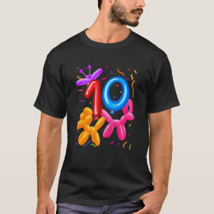Kinder 10. Geburtstag Ballon Tiere Ballon Thema T-Shirt
