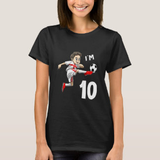 Kinder 10 Geburtstag Fußball England 10 Jahre Jung T-Shirt