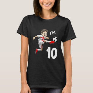 Kinder 10 Geburtstag Fußball England 10 Jahre Jung T-Shirt