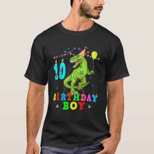 Kinder 10. Geburtstag Junge 10 Jahre alt Dinosauri T-Shirt
