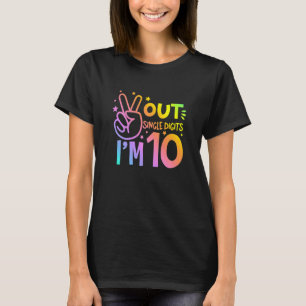 Kinder 10. Geburtstag Peace Out Single Digits I'm  T-Shirt