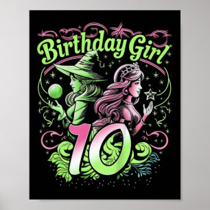 Kinder 10. Geburtstag Rosa und Grün 10 Jahre alt Poster