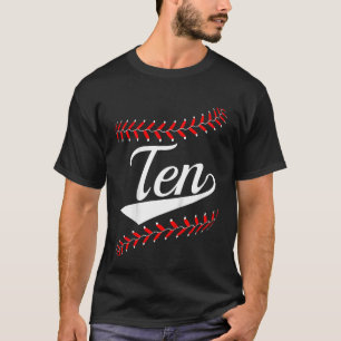 Kinder 10 Jahre alt 10. Baseball Softball Geburtst T-Shirt