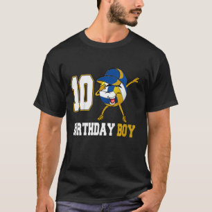 Kinder 10 Jahre alt Dabbing Volleyball 10. Geburts T-Shirt