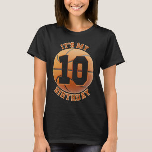 Kinder 10 Jahre alt Geburtstag Basketball Jungen 1 T-Shirt
