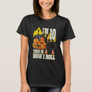 Kinder 10 Jahre alt Geburtstag Bulldozer T-Shirt