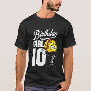 Kinder 10 Jahre alt Softball Geburtstagsparty Them T-Shirt
