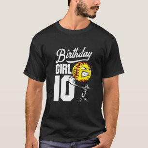 Kinder 10 Jahre alt Softball Geburtstagsparty Them T-Shirt