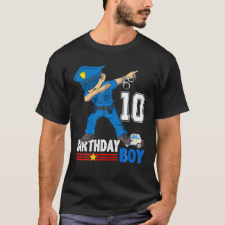 Kinder 10 Jahre alte Polizei Geburtstagsoffizier P T-Shirt