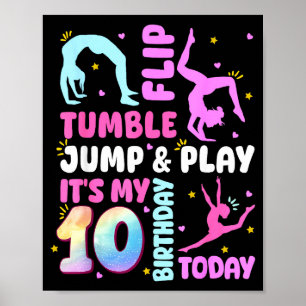 Kinder 10 Jahre alter Geburtstag Turnerin 10. Turn Poster