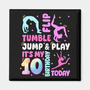 Kinder 10 Jahre Geburtstag Turnerin 10. Turnen Geb Magnet