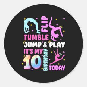 Kinder 10 Jahre Geburtstag Turnerin 10. Turnen Geb Runder Aufkleber